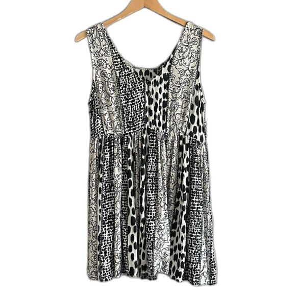 Billabong Sleeveless Dress Cotton Black White Block Pattern Women’s Size Small - Picture 4 of 7